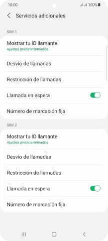Pulsa Desvío de llamadas bajo la tarjeta SIM deseada.