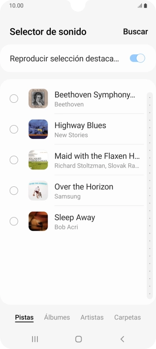 Pulsa los timbres de llamada deseados para escucharlos.