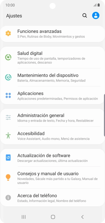 Pulsa Mantenimiento del dispositivo.