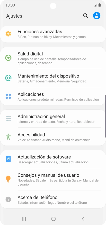Pulsa Mantenimiento del dispositivo.