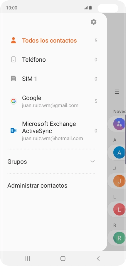 Pulsa Administrar contactos.