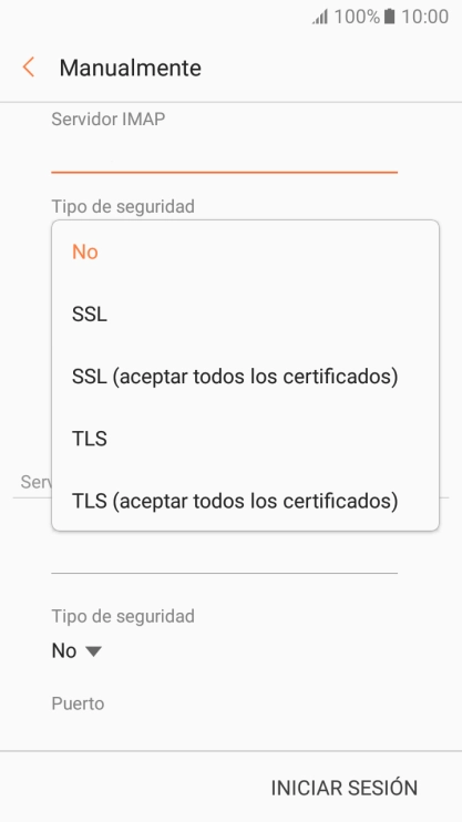 Pulsa No para desactivar la función.