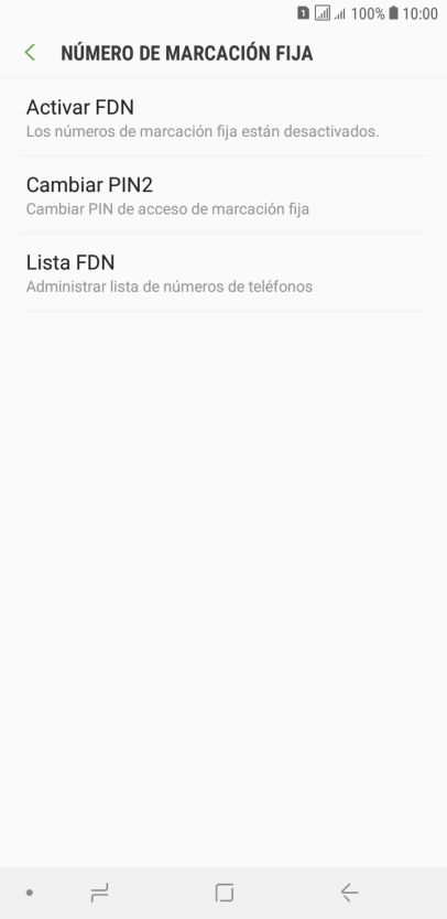 Pulsa Activar FDN.