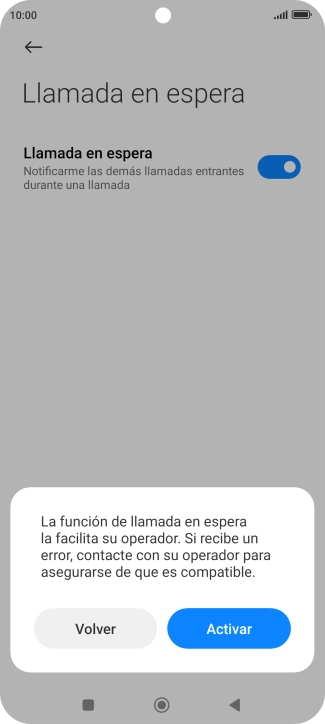 Si activas la función, pulsa Activar.