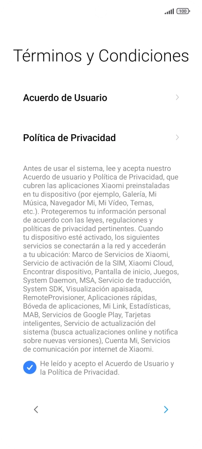 Pulsa la flecha hacia la derecha.