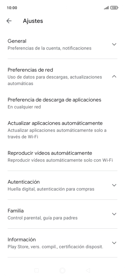 Pulsa Actualizar aplicaciones automáticamente.