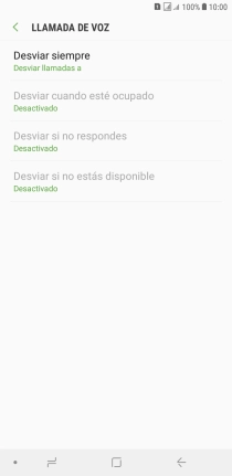 Pulsa el tipo de desvío deseado.