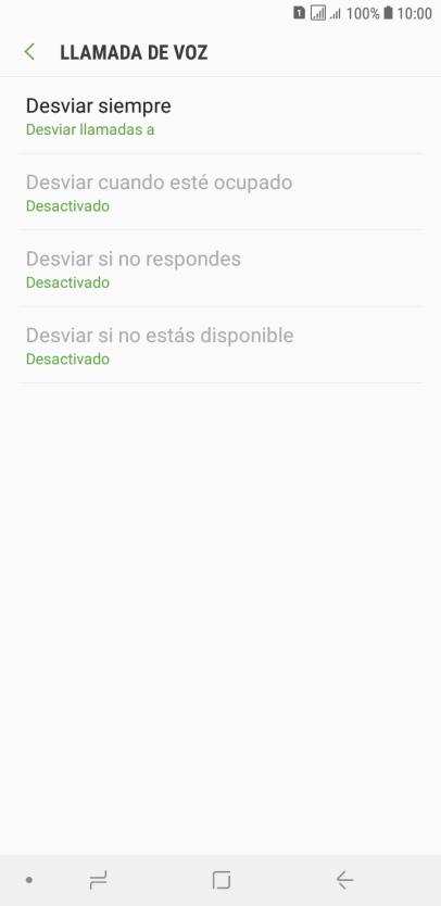 Pulsa el tipo de desvío deseado.