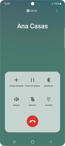 Pulsa el icono de finalizar llamada.