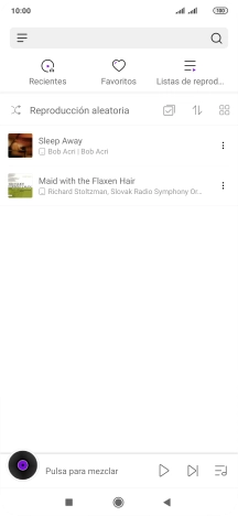 Pulsa el archivo de música deseado.