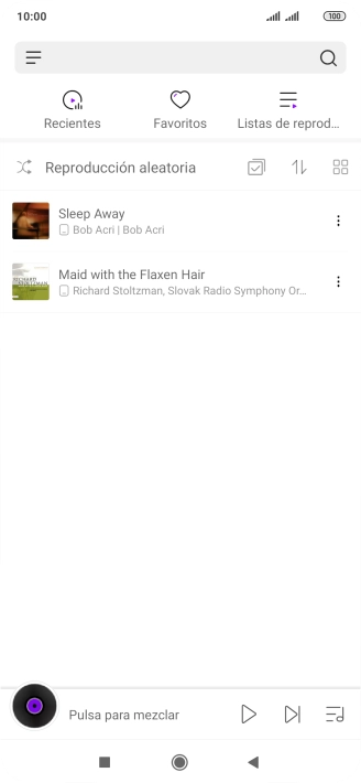 Pulsa el archivo de música deseado.