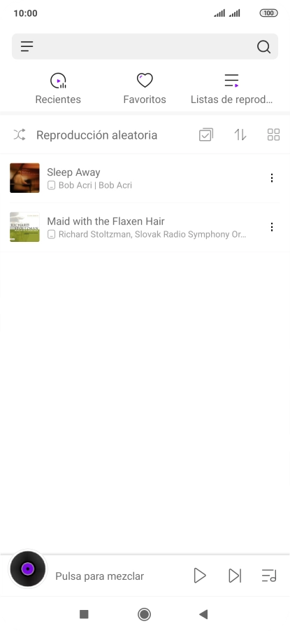 Pulsa el archivo de música deseado.