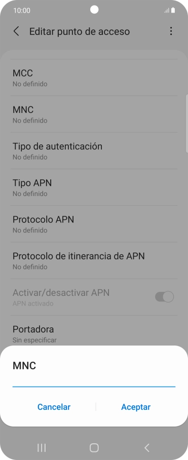 Introduce 01 y pulsa Aceptar.