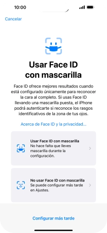Pulsa Configurar más tarde.