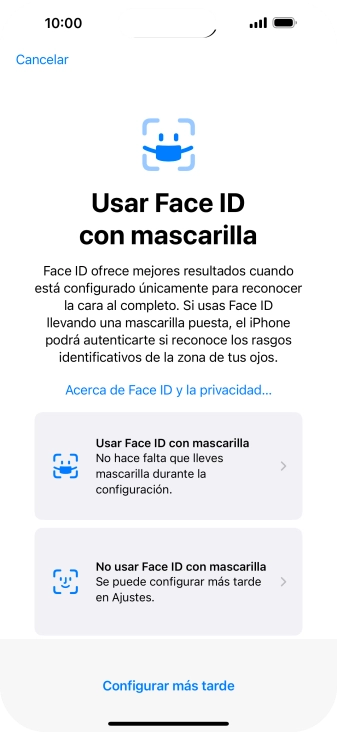 Pulsa Configurar más tarde.