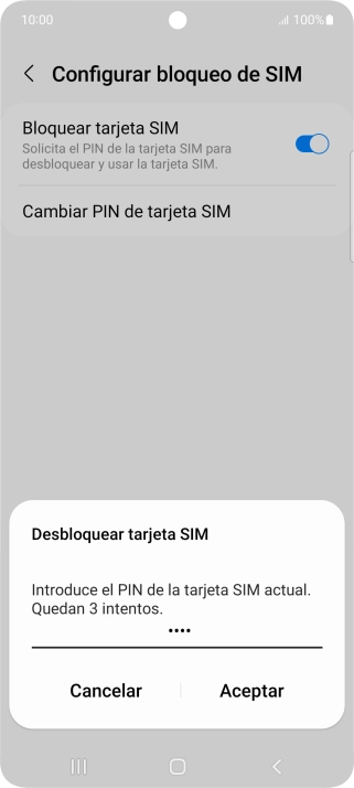 Introduce tu código PIN y pulsa Aceptar.