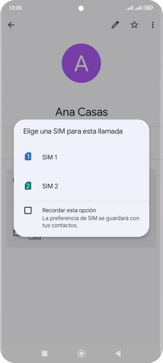 Pulsa la tarjeta SIM deseada.