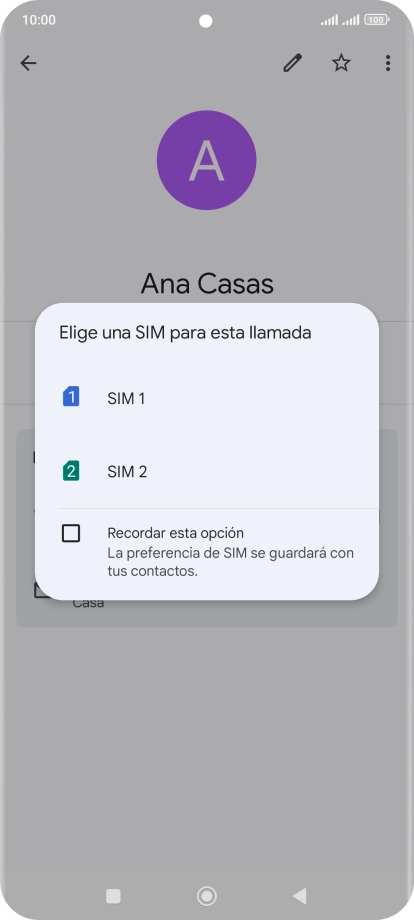 Pulsa la tarjeta SIM deseada.