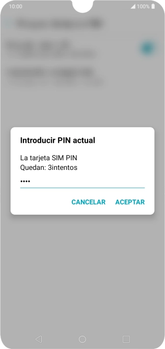 Introduce tu código PIN y pulsa ACEPTAR.