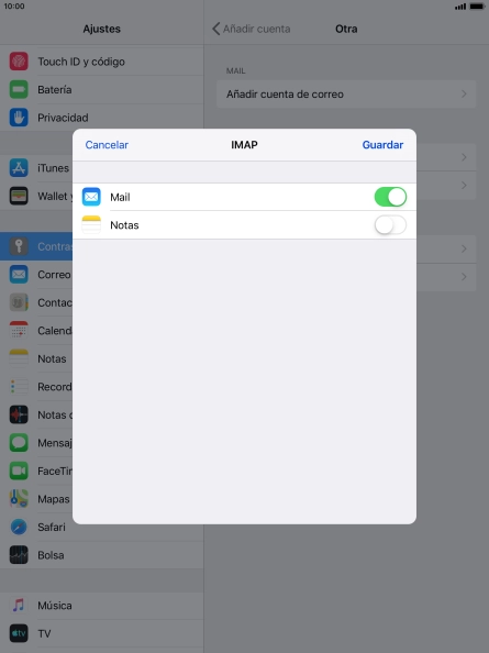 Pulsa Guardar. Ahora se ha configurado tu cuenta de correo electrónico. Si deseas seleccionar más ajustes del servidor de correo de entrada o de salida, continúa con los pasos siguientes.