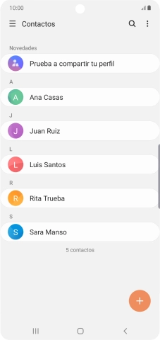 Pulsa el icono de nuevo contacto.