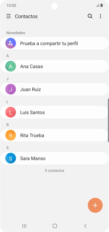Pulsa el icono de nuevo contacto.