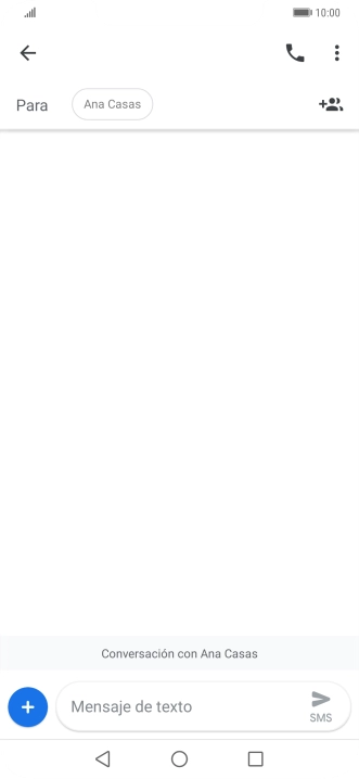 Pulsa en el campo de escritura  y escribe el texto del mensaje corto.