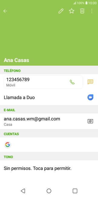 Pulsa el número de teléfono.