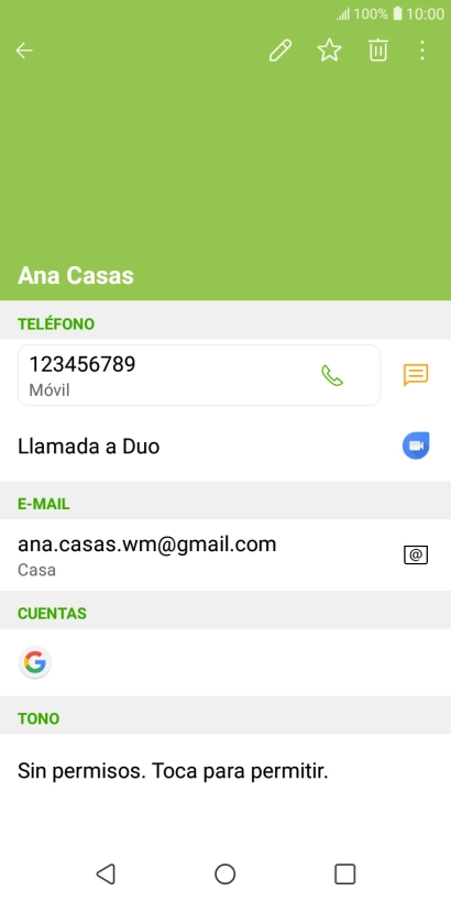 Pulsa el número de teléfono.