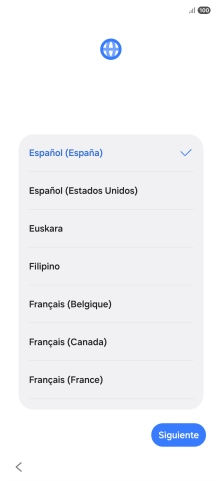 Pulsa el idioma deseado.