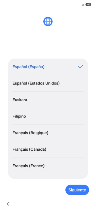 Pulsa el idioma deseado.