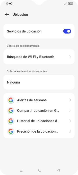 Pulsa Precisión de la ubicación...