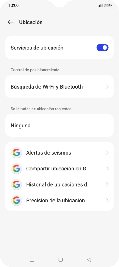 Pulsa Precisión de la ubicación...