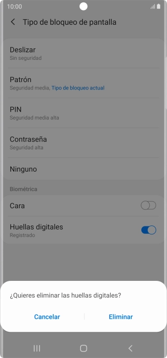 Pulsa Eliminar.