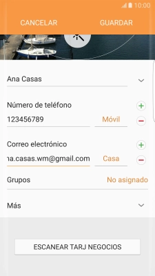 Pulsa en el campo junto a la dirección de correo electrónico.