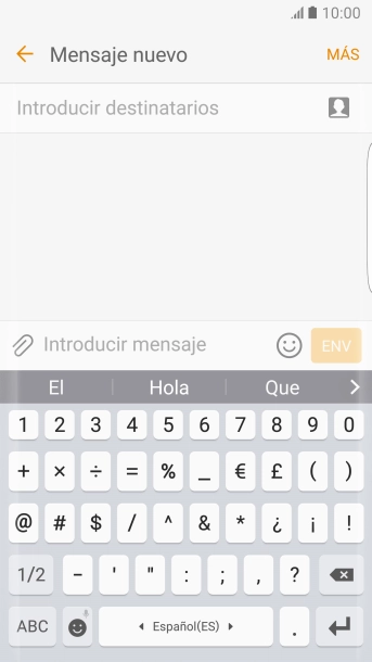 Pulsa los caracteres especiales deseados.