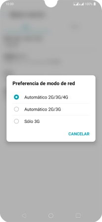 Pulsa el tipo de red deseado.