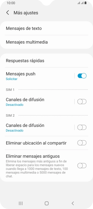 Pulsa Mensajes de texto.