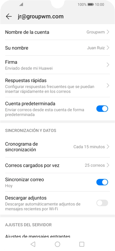Pulsa Nombre de la cuenta.