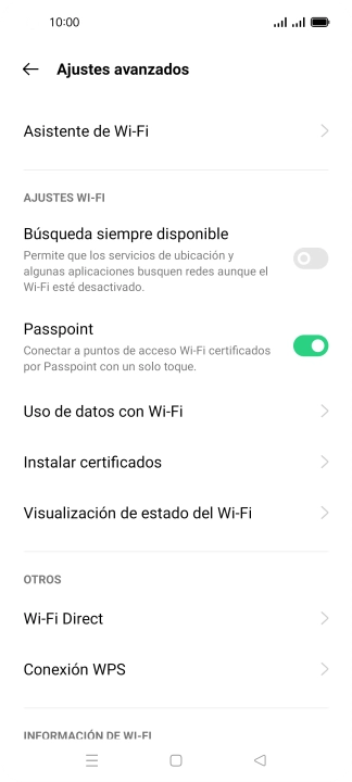 Pulsa Asistente de Wi-Fi.