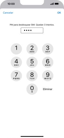 Introduce tu código PIN y pulsa OK.