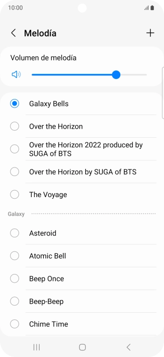 Pulsa los timbres de llamada deseados para escucharlos.