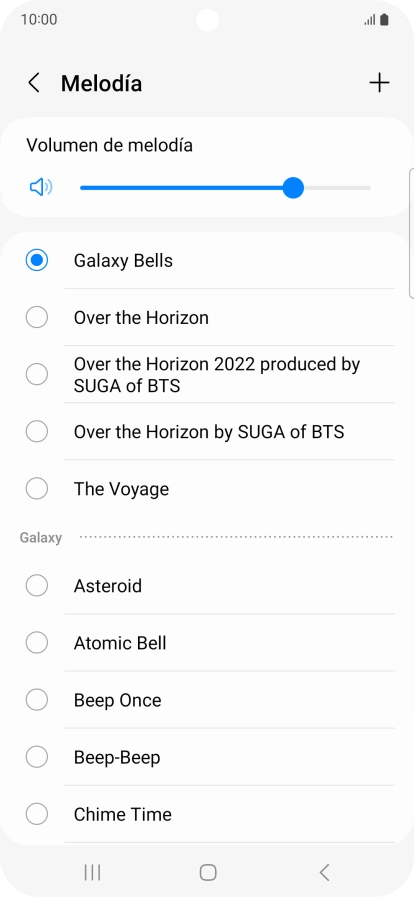 Pulsa los timbres de llamada deseados para escucharlos.