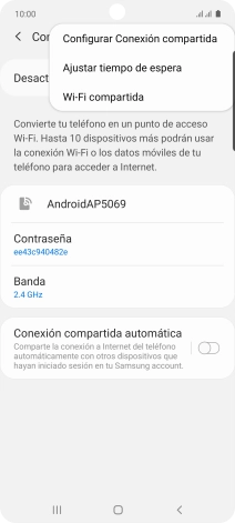 Pulsa Configurar Conexión compartida.