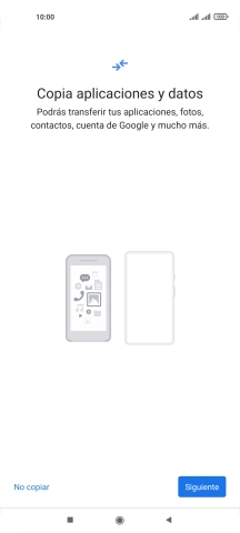 Puedes transferir el contenido de otro teléfono cuando activas tu teléfono por primera vez y cuando lo has restablecido. Cuando aparezca en la pantalla del teléfono esta imagen, ya está listo para la transmisión del contenido del otro teléfono.