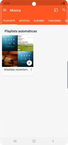 Pulsa una categoría y desplázate al archivo de música deseado.