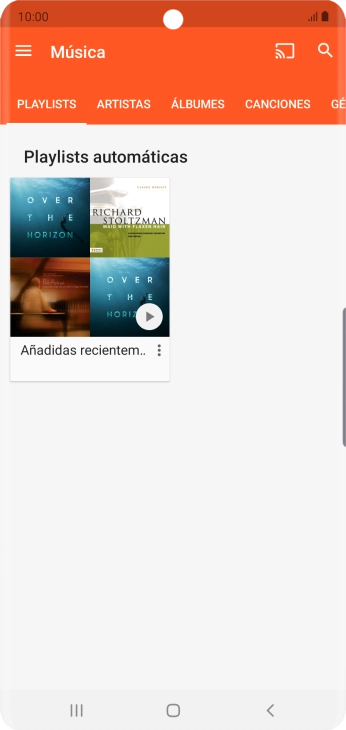 Pulsa una categoría y desplázate al archivo de música deseado.