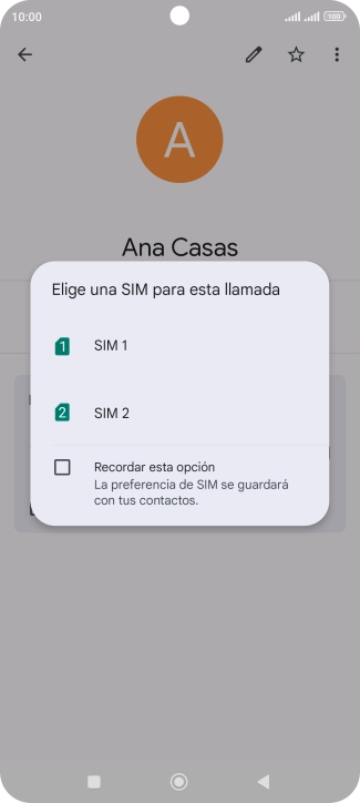 Pulsa la tarjeta SIM deseada.