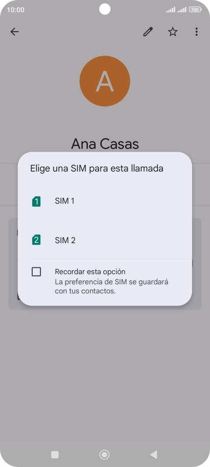 Pulsa la tarjeta SIM deseada.