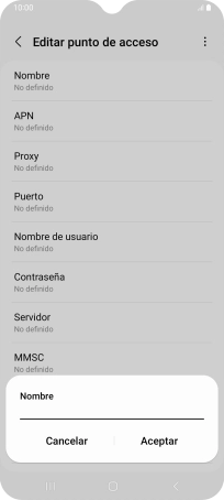Introduce Vodafone Internet y pulsa Aceptar.